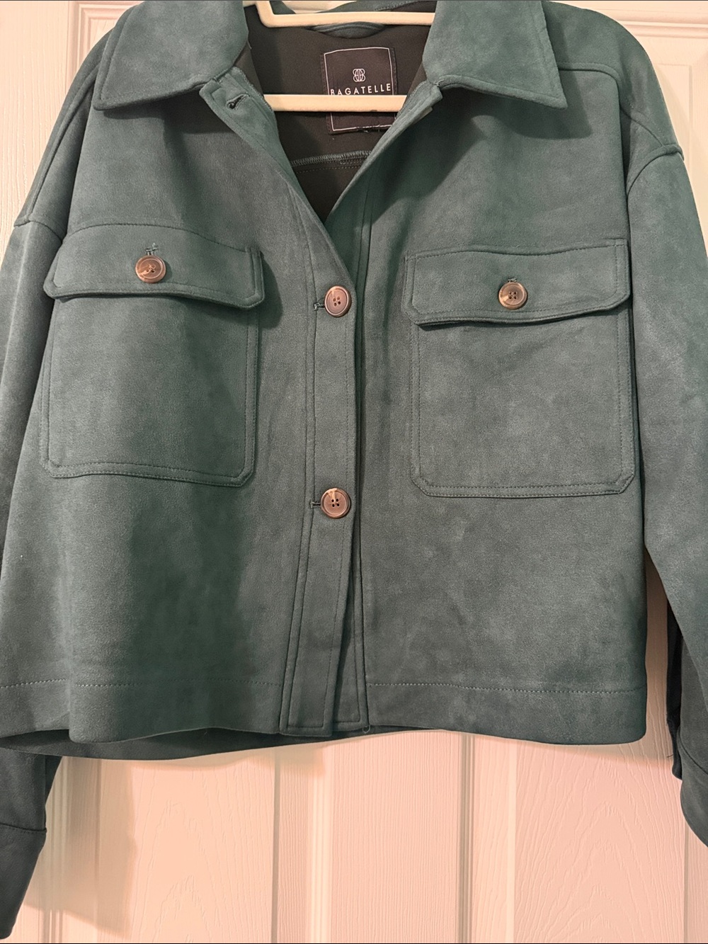 bagatelle Olive Green and Black Lined Jacket.  Never worn microsuede.  24 inc